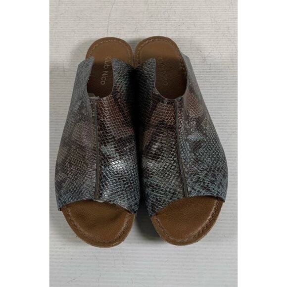 The Klub Nico Gracey Eclipse Snake Leather Slide Sandals Sz. 10 - Picture 3 of 7